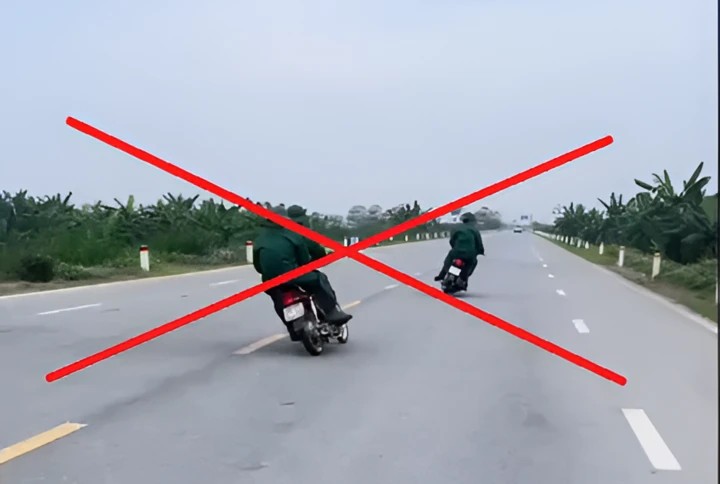 Hải Phòng: Xử lý 2 thanh niên điều khiển xe máy đánh võng trên đường