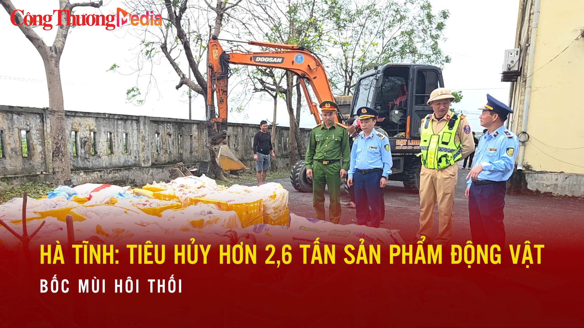 Hà Tĩnh: Tiêu hủy 2,6 tấn sản phẩm động vật bốc mùi hôi thối