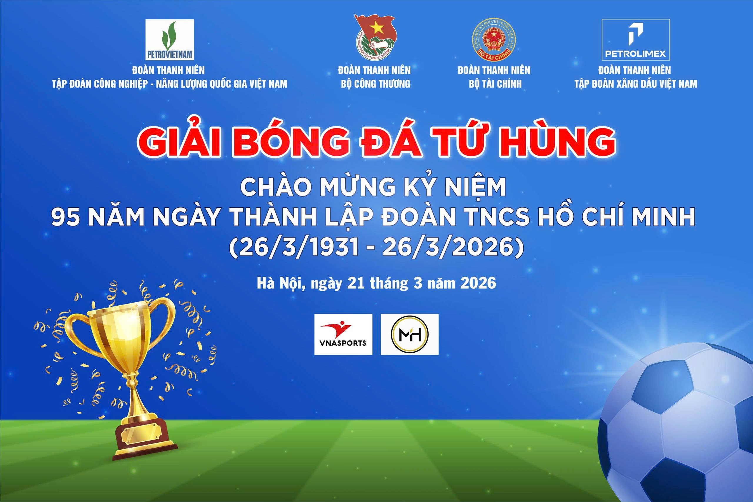 Sắp diễn ra Giải bóng đá tứ hùng chào mừng Ngày thành lập Đoàn 26/3