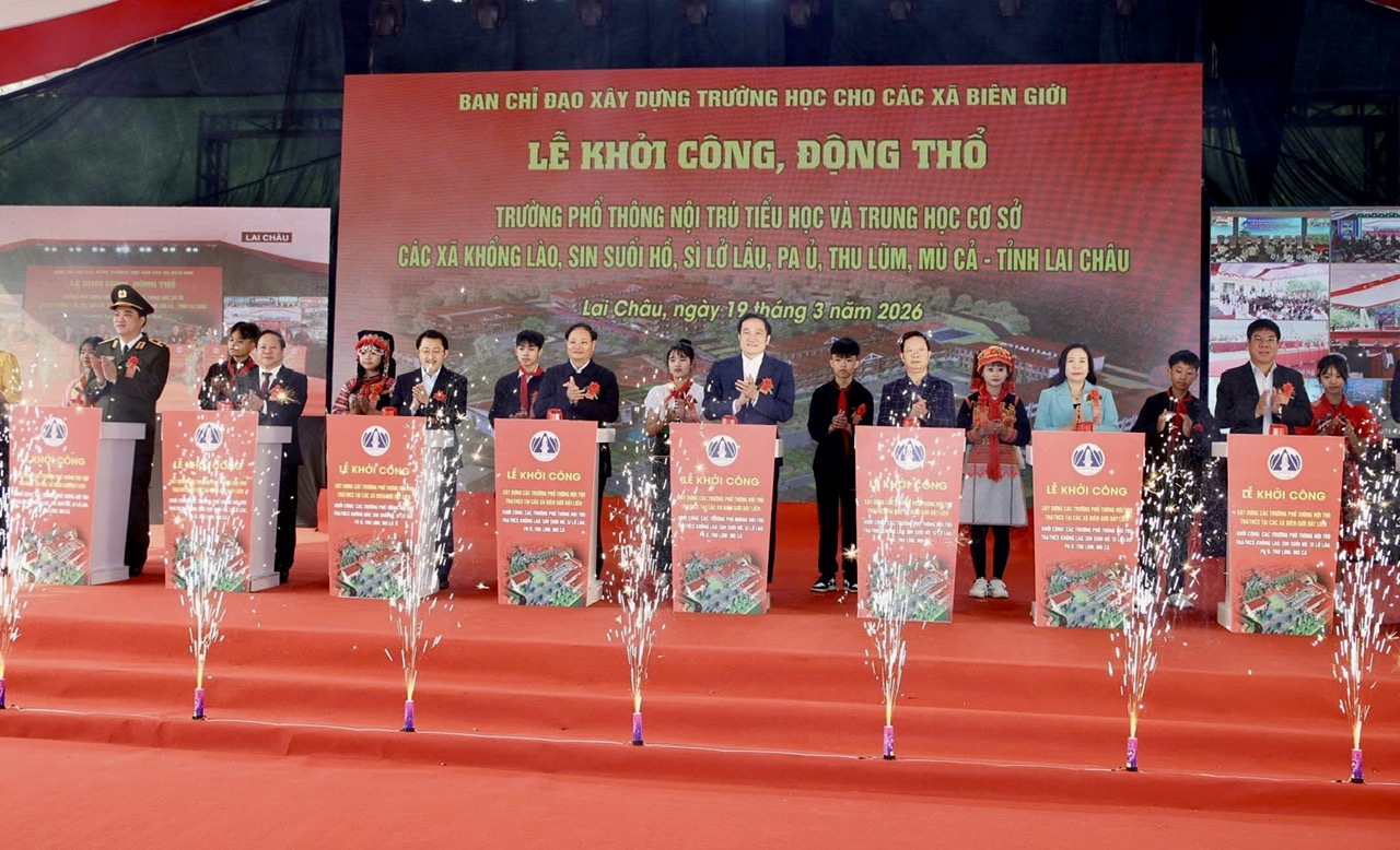 Lai Châu khởi công 6 trường nội trú liên cấp tại các xã biên giới
