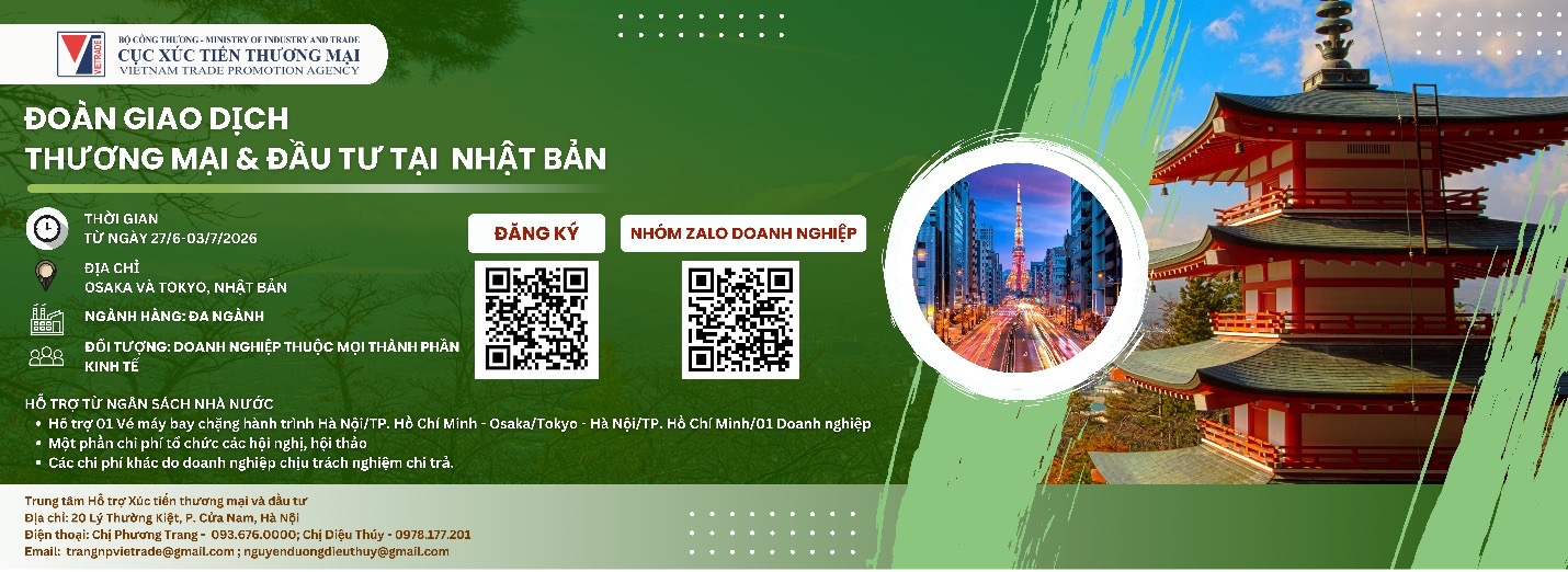 Bộ Công Thương tổ chức đoàn giao dịch thương mại, đầu tư tại Nhật Bản