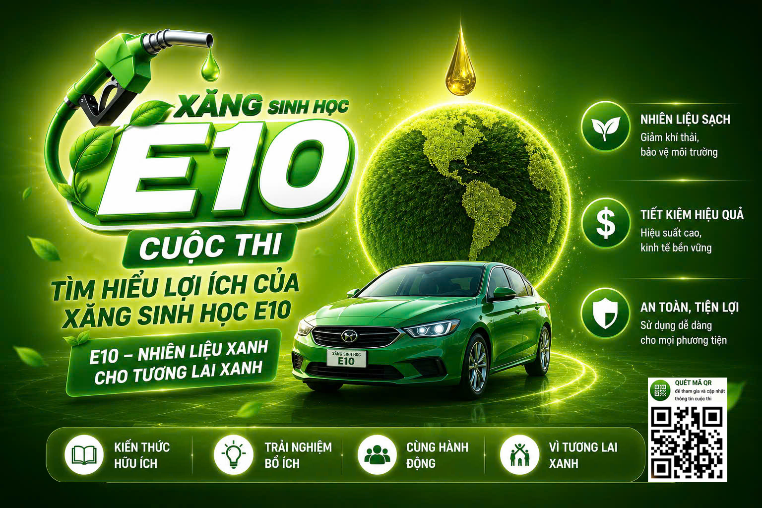 Cuộc thi tìm hiểu về xăng sinh học E10 bắt đầu từ 10h ngày 25/5