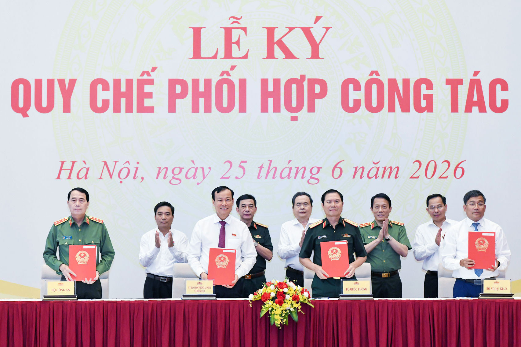 Chủ tịch Quốc hội dự Lễ ký Quy chế phối hợp giữa Ủy ban Quốc phòng, An ninh và Đối ngoại với 3 Bộ