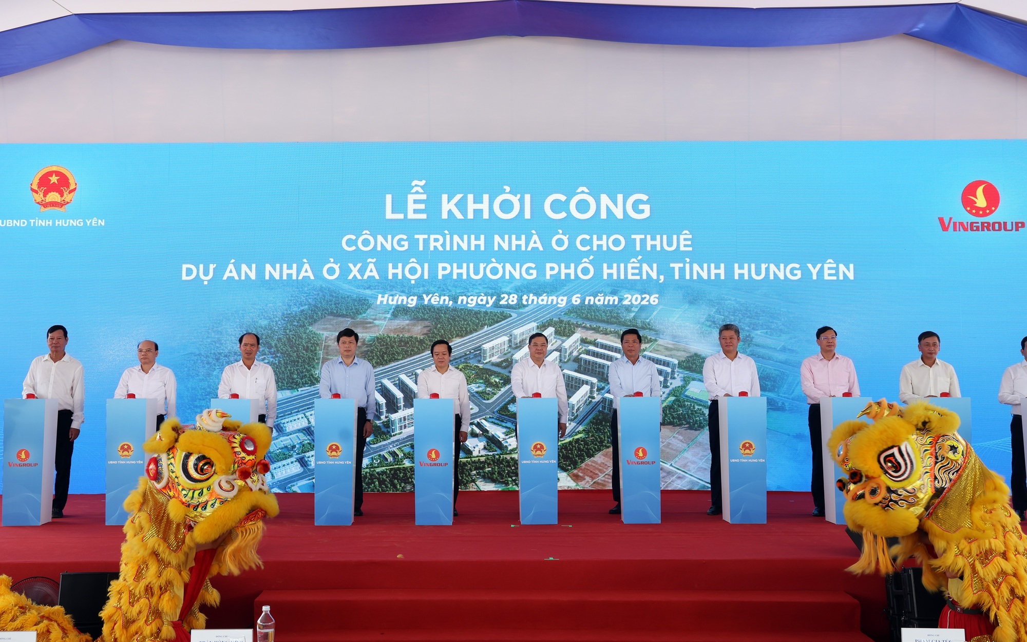 Phó Thủ tướng Thường trực Phạm Gia Túc dự khởi công 2 dự án nhà ở xã hội quy mô 7.840 căn hộ tại tỉnh Hưng Yên