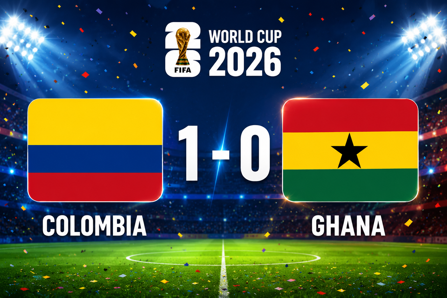 Jhon Arias lập công, Colombia hạ Ghana 1-0 ghi tên vào vòng 1/8