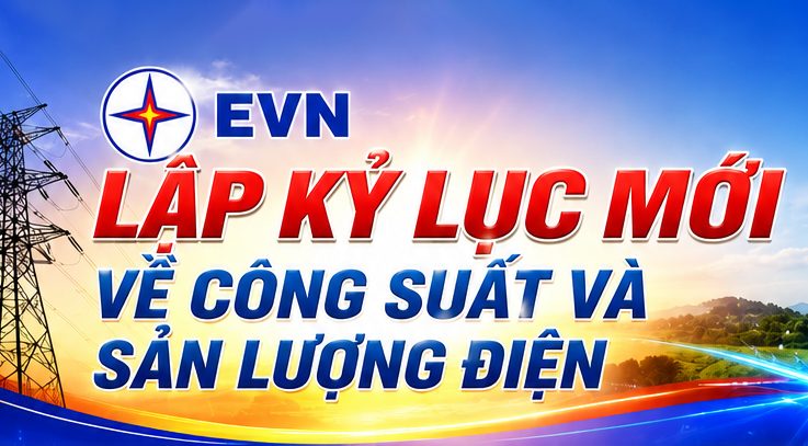 Infographic | EVN lập kỷ lục mới về công suất và sản lượng điện