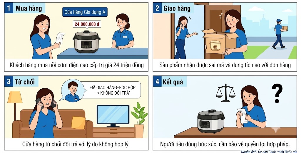 Giao hàng không đúng cam kết, cơ sở kinh doanh chịu trách nhiệm