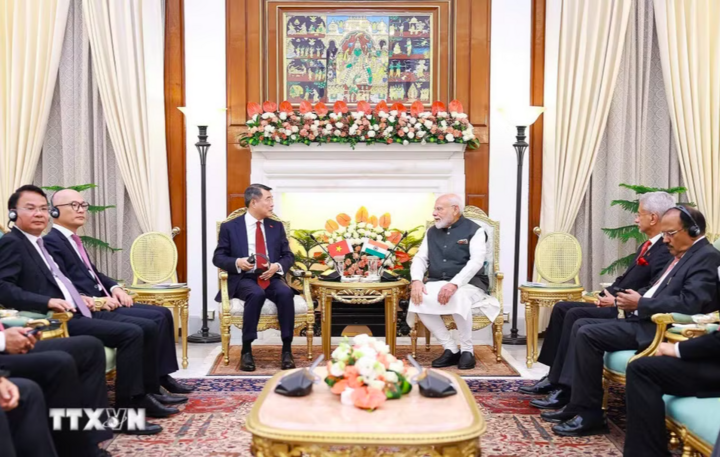 Thủ tướng Lê Minh Hưng gặp Thủ tướng Ấn Độ Narendra Modi