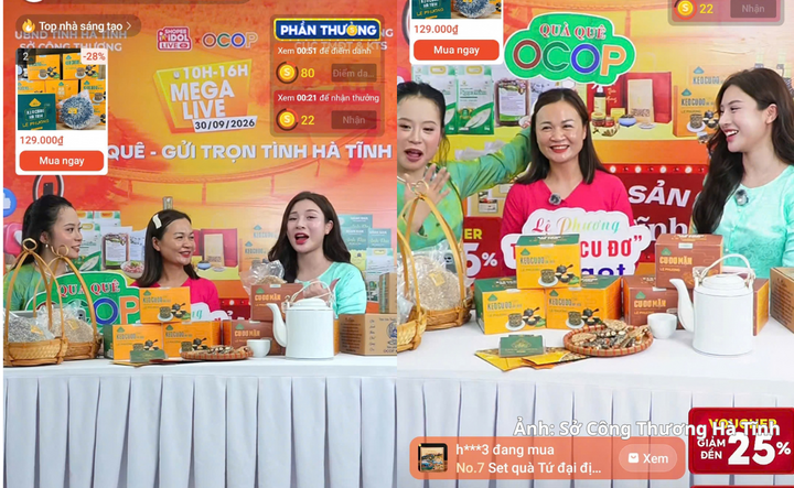 Mega Live đưa đặc sản Hà Tĩnh lên không gian số
