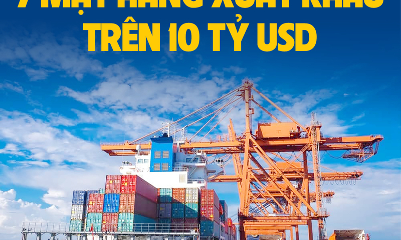 Infographic | 8 tháng năm 2025: 7 mặt hàng xuất khẩu trên 10 tỷ USD