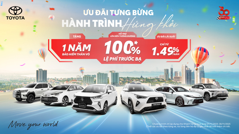 Toyota 'chơi lớn' mùa lễ hội: Giảm giá khủng, tiết kiệm tới 150 triệu đồng