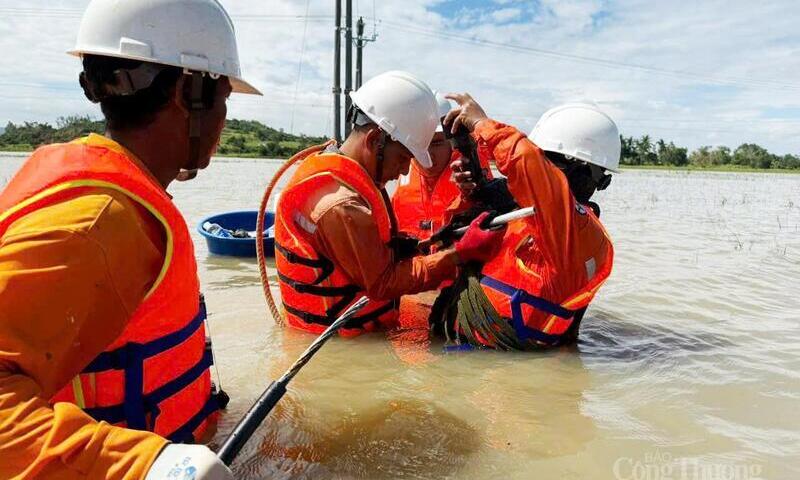 Ngành điện trong bão lũ: Những ‘chiến sĩ áo cam’ giữ mạch sống cho nền kinh tế
