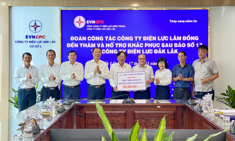 Điện lực Lâm Đồng hỗ trợ Đắk Lắk, Gia Lai khắc phục thiệt hại sau bão