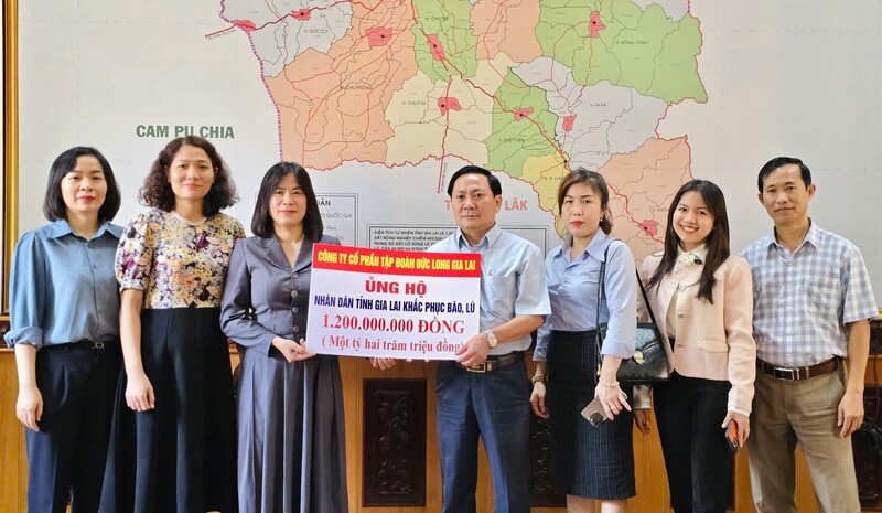 Đức Long Gia Lai hỗ trợ 1,2 tỷ đồng giúp địa phương khắc phục hậu quả bão lũ