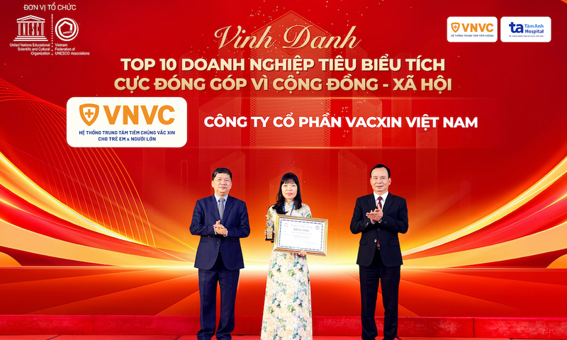 Hệ thống Tiêm chủng VNVC: Top 10 doanh nghiệp tiêu biểu tích cực vì cộng đồng năm 2025