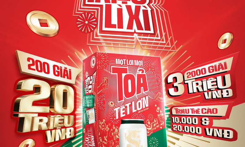 Bia Saigon bất ngờ tung hàng triệu 'lì xì' cho người dùng: Tỏa Tết lớn chính là đây!