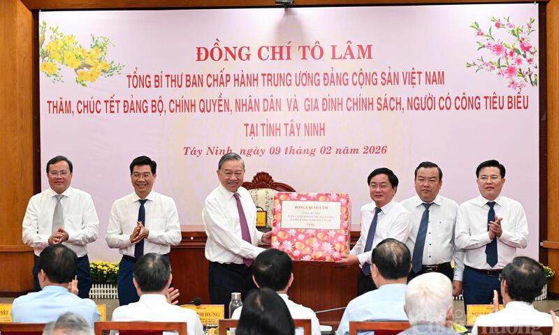 Chùm ảnh: Tổng Bí thư Tô Lâm thăm và chúc Tết tại Tây Ninh