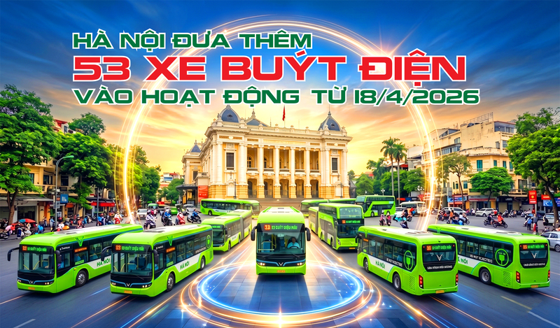 Infographic | Từ 18/4, Hà Nội đưa thêm 53 xe buýt điện vào hoạt động