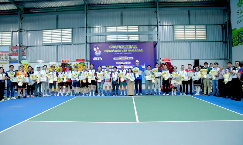 Gần 300 vận động viên tranh tài Giải Pickleball Hội Nhà báo Việt Nam