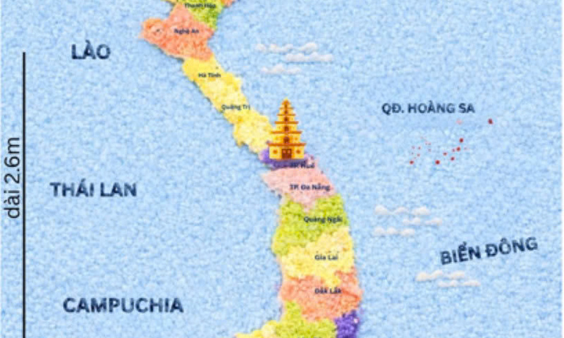 Vietcoco xác lập kỷ lục Bản đồ Việt Nam từ xôi nếp và nước cốt dừa