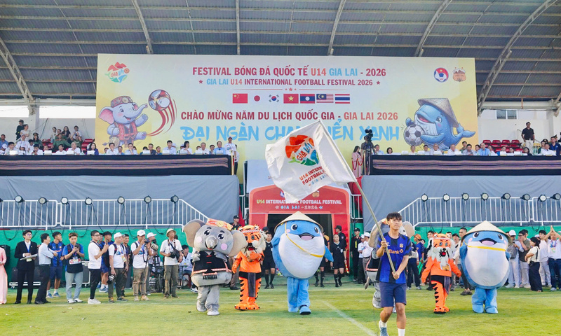 Festival Bóng đá Quốc tế U14 Gia Lai 2026 chính thức khai mạc
