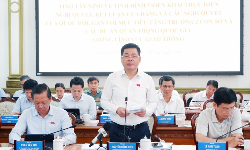 Phó Chủ tịch Quốc hội Nguyễn Hồng Diên làm việc với các địa phương phía Nam