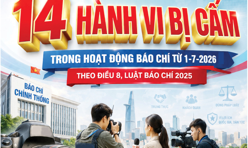 Infographic |  14 hành vi bị cấm trong hoạt động báo chí từ 1/7/2026