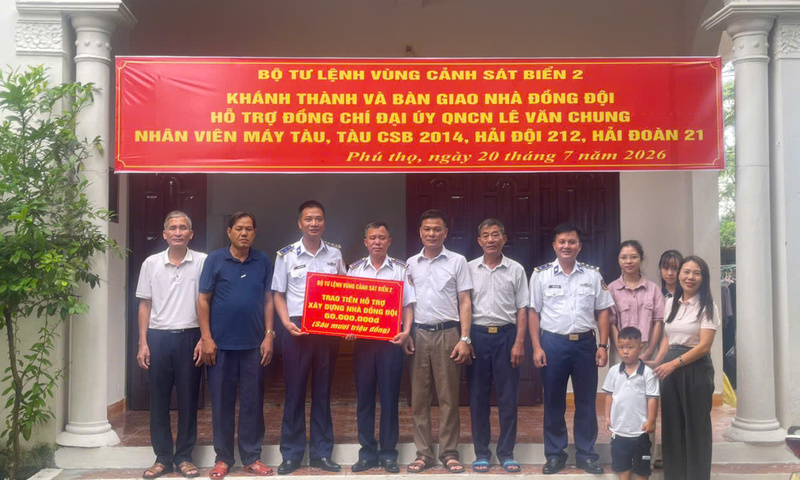 Khánh thành, bàn giao “Nhà đồng đội” tặng quân nhân Cảnh sát biển