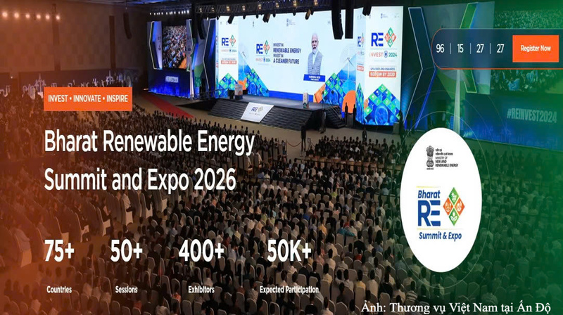 Mời doanh nghiệp Việt tham dự Triển lãm Năng lượng tái tạo Bharat 2026