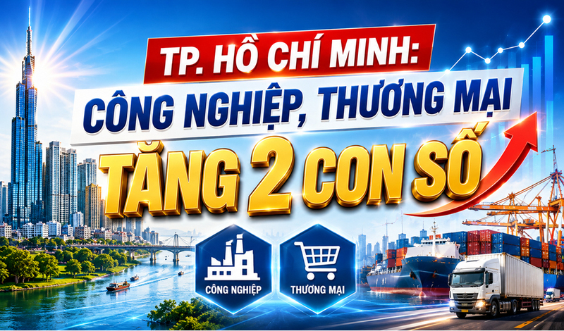 Infographic | TP. Hồ Chí Minh: Công nghiệp, thương mại tăng 2 con số