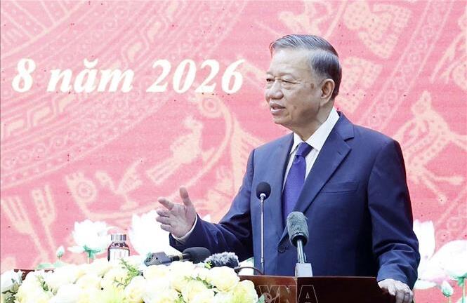 Tổng Bí thư, Chủ tịch nước Tô Lâm thăm, làm việc tại Học viện Kỹ thuật và Công nghệ an ninh (Bộ Công an)