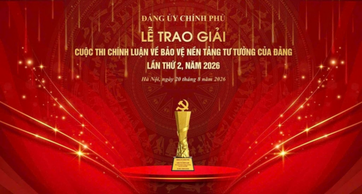 Tối 20/8, trao Giải Cuộc thi chính luận trong Đảng bộ Chính phủ năm 2026