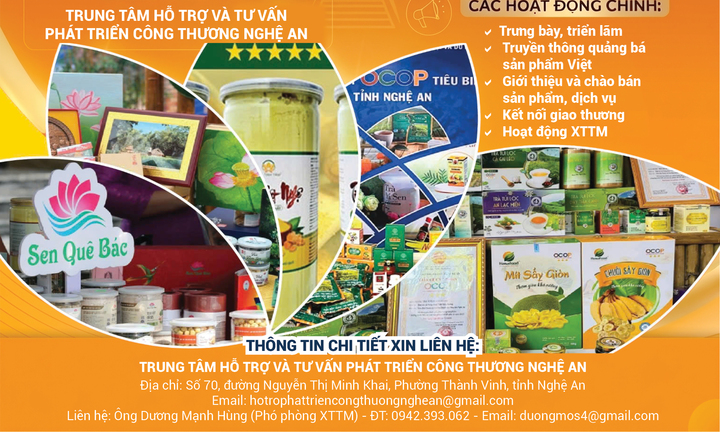 Hơn 220 gian hàng tham gia Hội chợ Công Thương vùng Bắc Trung Bộ tại Nghệ An