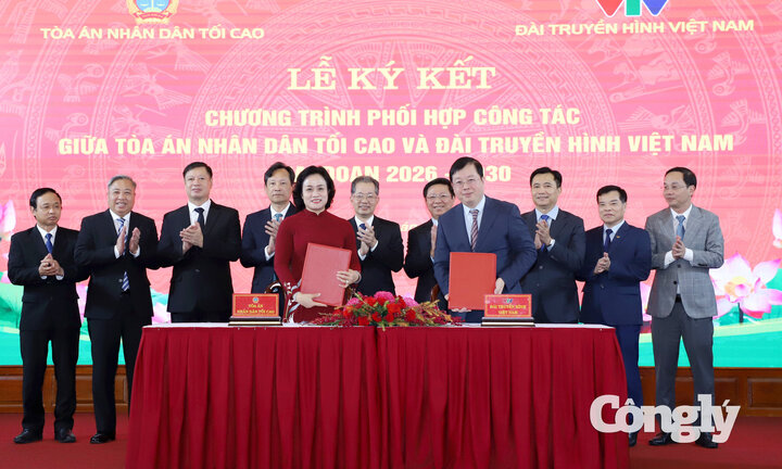 TAND tối cao và VTV ký kết chương trình phối hợp công tác thông tin