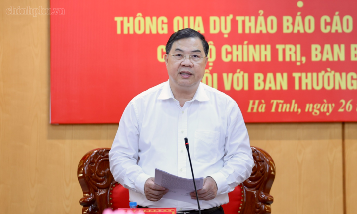 Thông qua dự thảo báo cáo kết quả kiểm tra, giám sát (đợt 3) đối với Ban Thường vụ Tỉnh ủy Hà Tĩnh