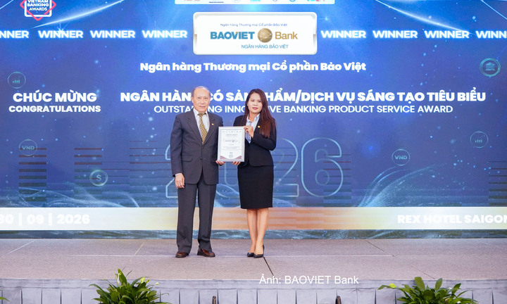 BAOVIET Bank được vinh danh 'Ngân hàng có sản phẩm dịch vụ sáng tạo tiêu biểu 2026'