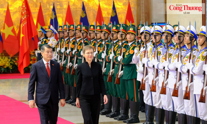 Chùm ảnh: Thủ tướng Lê Minh Hưng chủ trì lễ đón Thủ tướng Công quốc Liechtenstein Brigitte Haas thăm chính thức Việt Nam
