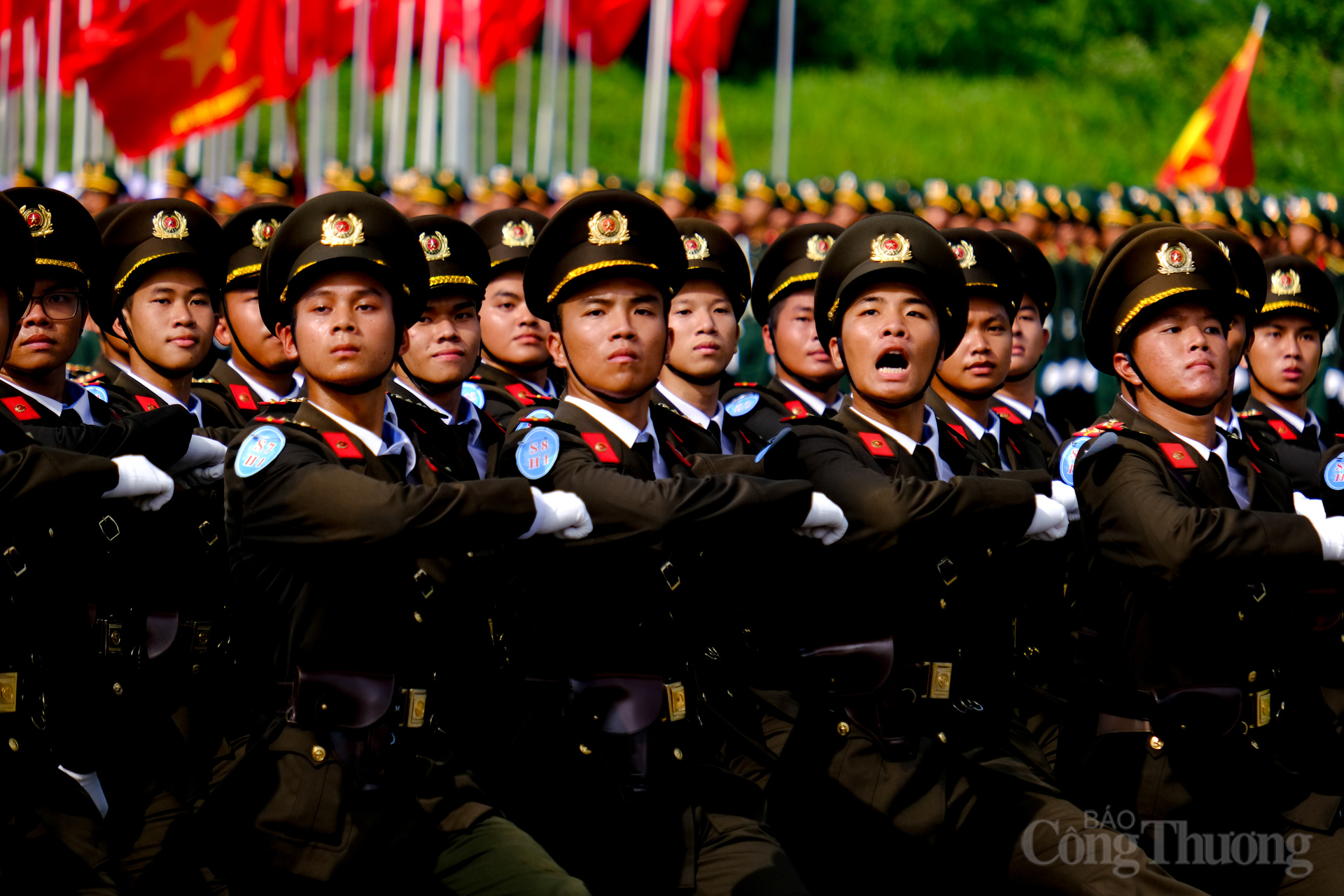 Lực lượng công an tại tổng hợp luyện.