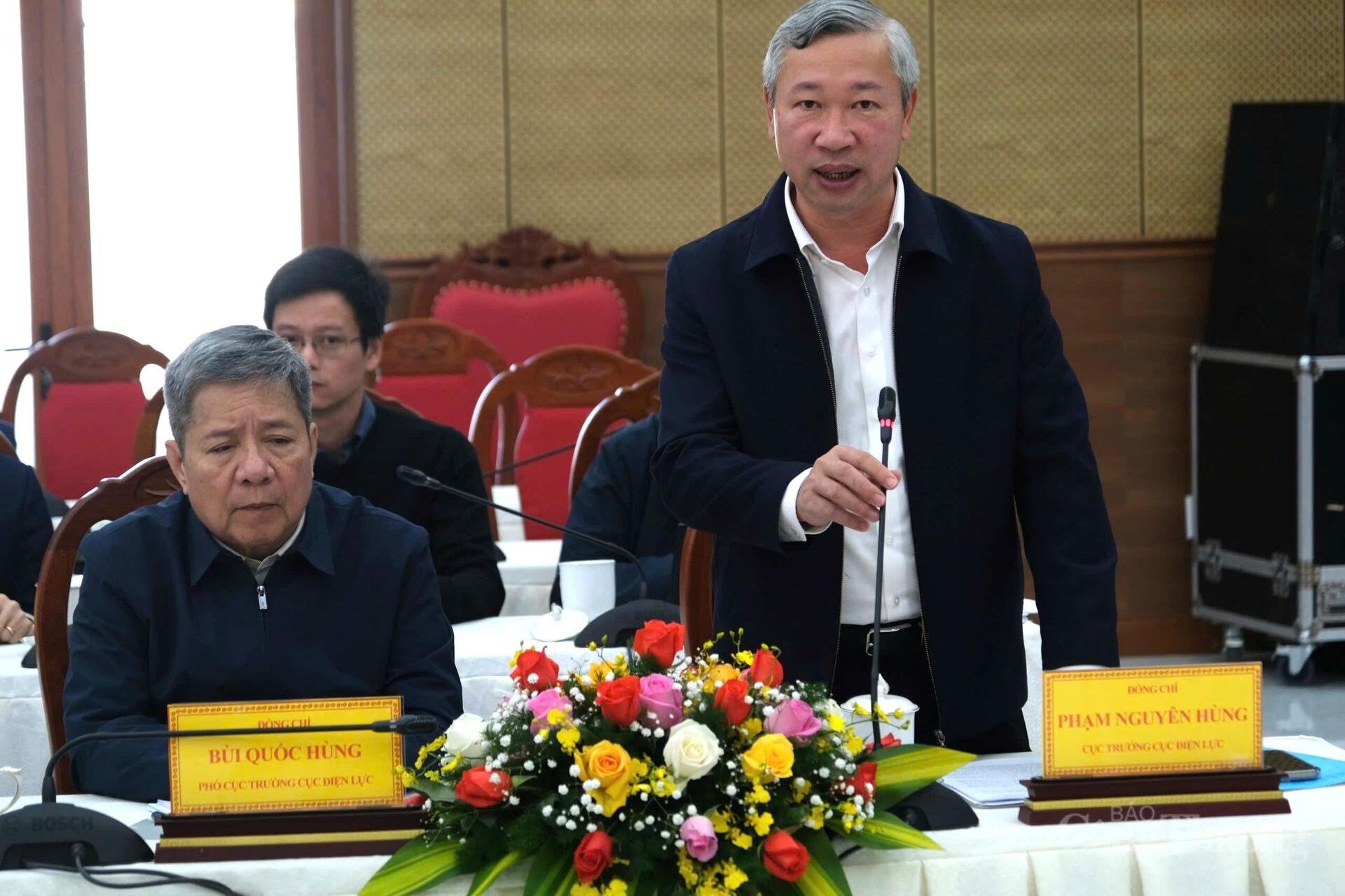 Ông Phạm Nguyên Hùng - Cục trưởng Cục điện lực phát biểu tại buổi làm việc. Ảnh: Lê Sơn