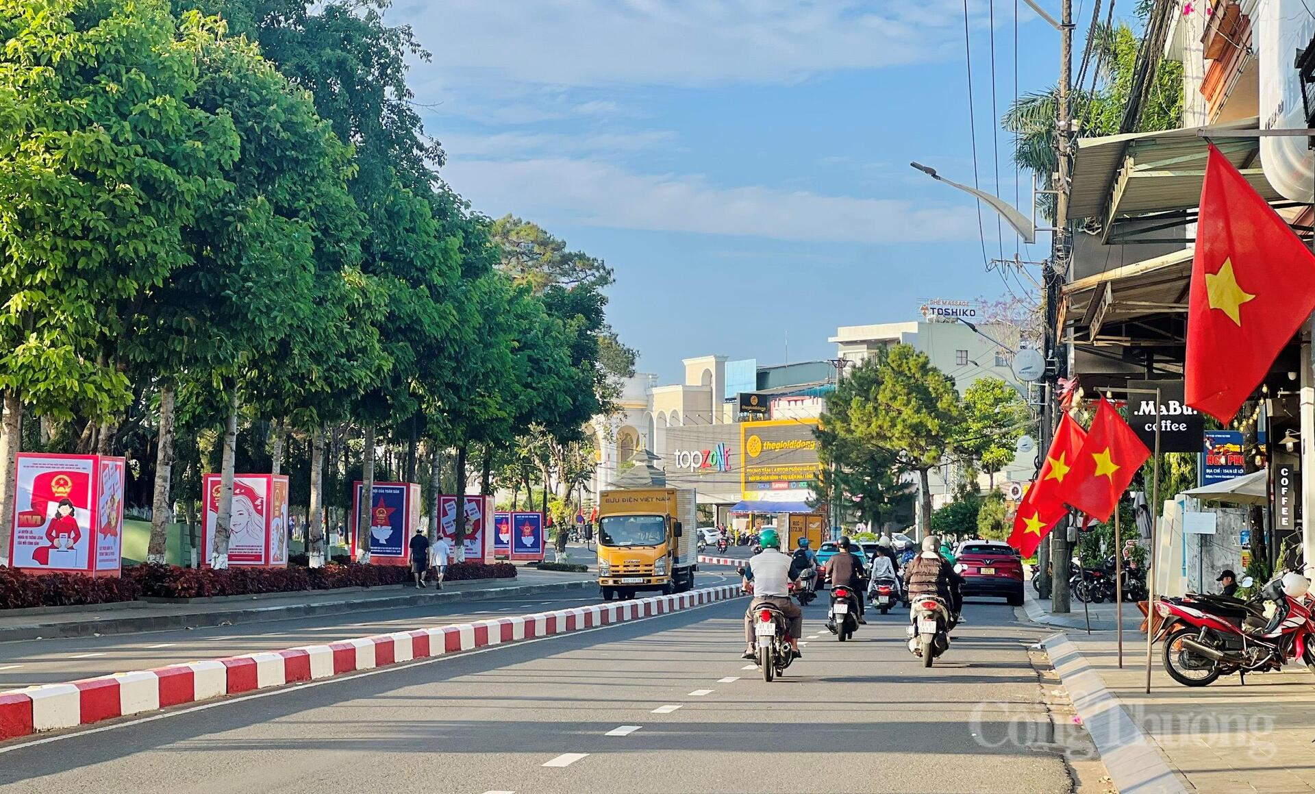 Gia Lai: Phố núi Pleiku rực sắc cờ hoa mừng ngày hội lớn - 1