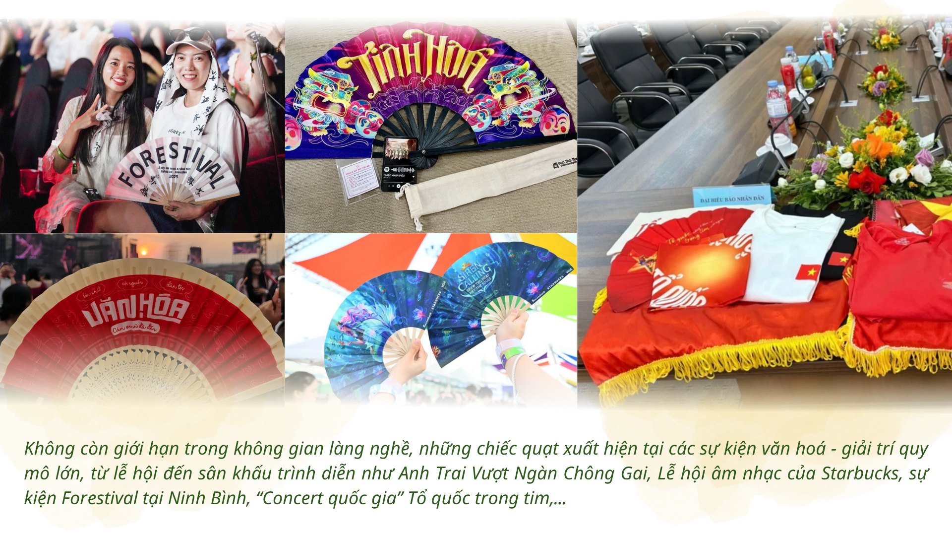 Quạt Chàng Sơn xuất hiện tại các sự kiện văn hóa, âm nhạc, thu hút sự quan tâm của giới trẻ.