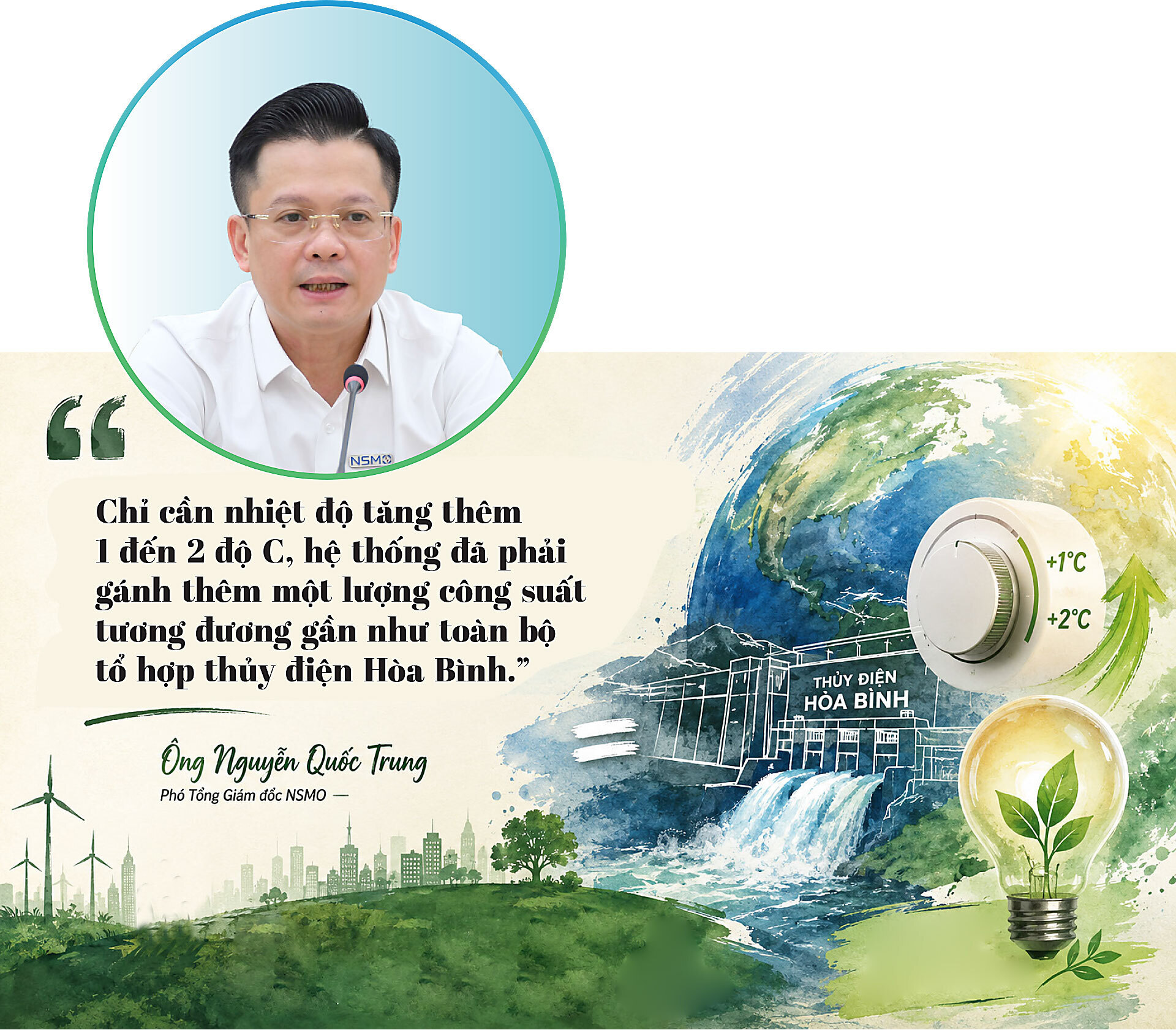 Ông Nguyễn Quốc Trung, Phó Tổng giám đốc Công ty TNHH MTV Vận hành hệ thống điện và Thị trường điện Quốc gia (NSMO). (Ảnh: Hoàng Chiến)