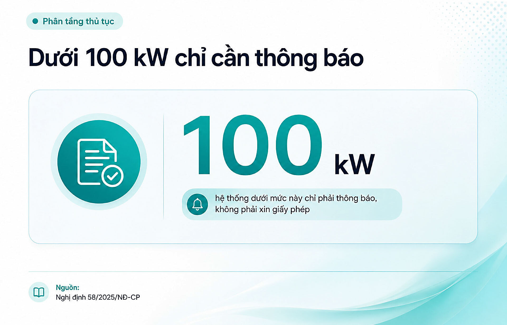 Nghị định 58 phân tầng quản lý theo công suất.