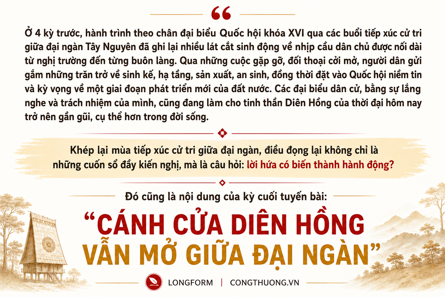 Theo chân đại biểu Quốc hội tiếp xúc cử tri giữa đại ngàn - Kỳ cuối: Cánh cửa Diên Hồng vẫn mở giữa đại ngàn - 1