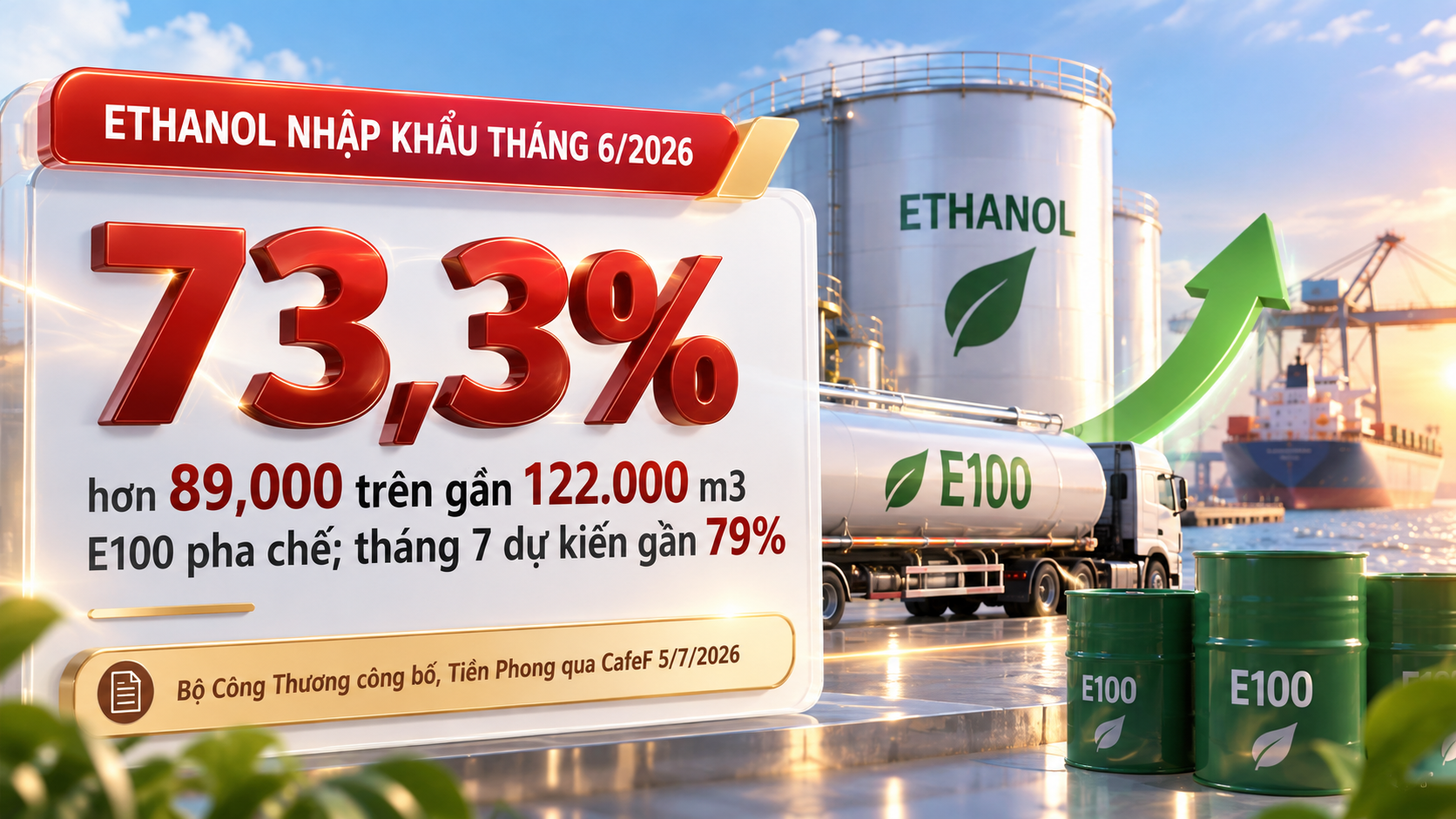Ethanol nhập khẩu tháng 6/2026.