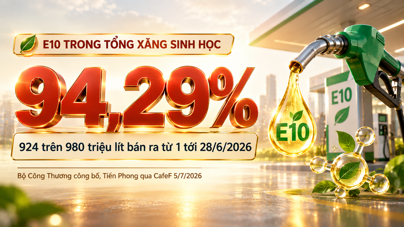 E10 trong tổng xăng sinh học.