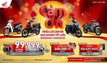 Honda Việt Nam tri ân khách hàng với chương trình: “Triệu lời cảm ơn – Quà khủng Tết lớn”