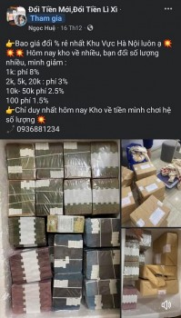 Cảnh giác dịch vụ đổi tiền lẻ, tiền mới dịp Tết