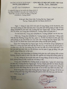 Trung tâm GDQP-AN Trường Quân sự Quân khu 7 phản bác tin đồn nữ sinh viên bị hiếp dâm