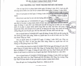 Cục Thuế TP. Hồ Chí Minh ra quyết định xử phạt đối với CTCP Dịch vụ biển Tân Cảng